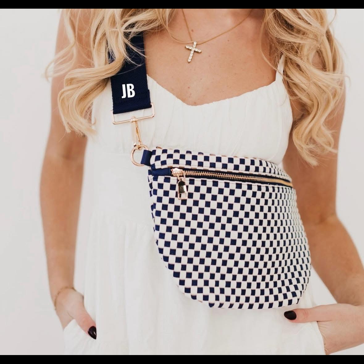 Personalized Vegan Leather Crossbody Bag – Edgy Bum Bag with Custom Strap