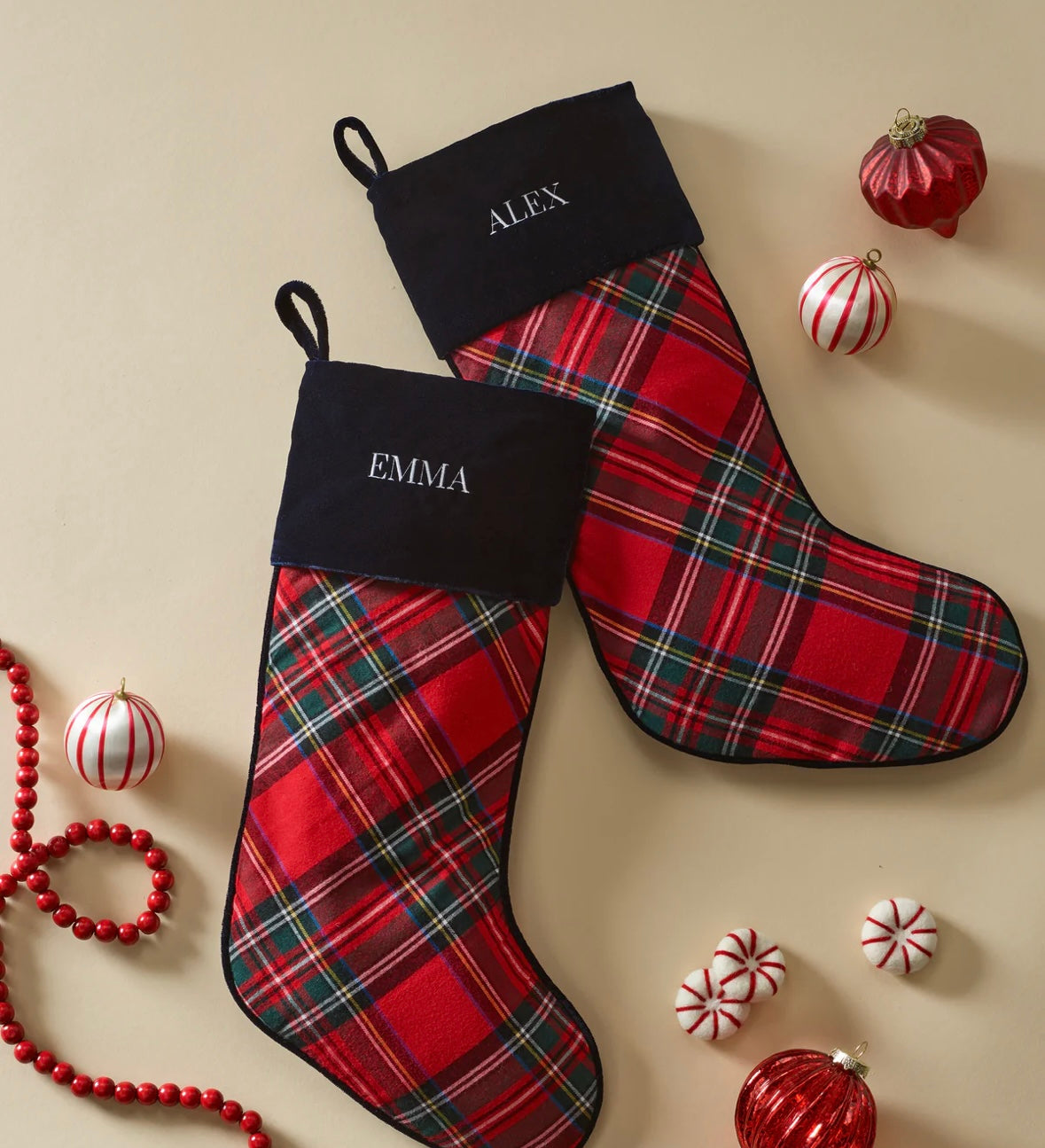 Monogrammed Holiday Stocking – Velour Cuff