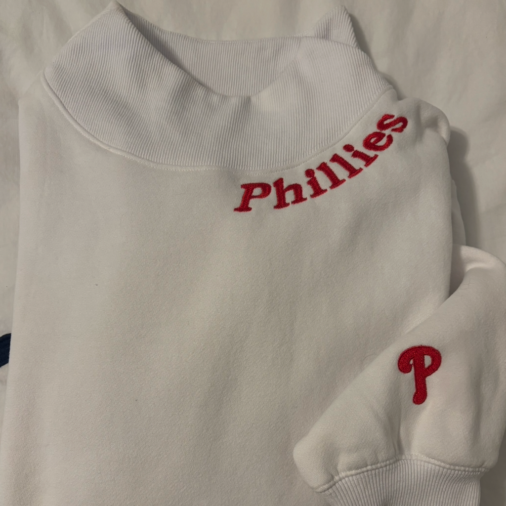 Embroidered Personalized Mock Neck Sweatshirt – Custom School, Team Name...