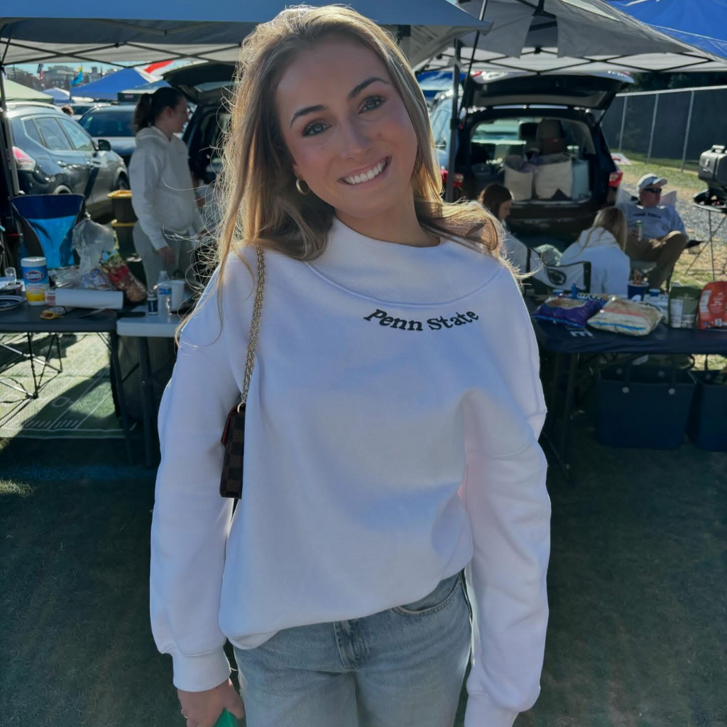 Embroidered Personalized Mock Neck Sweatshirt – Custom School, Team Name...