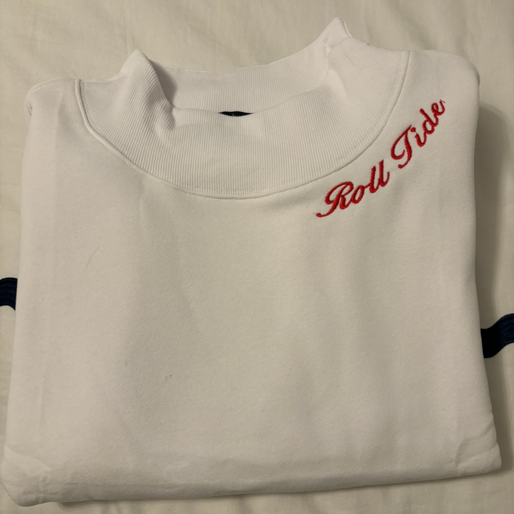Embroidered Personalized Mock Neck Sweatshirt – Custom School, Team Name...