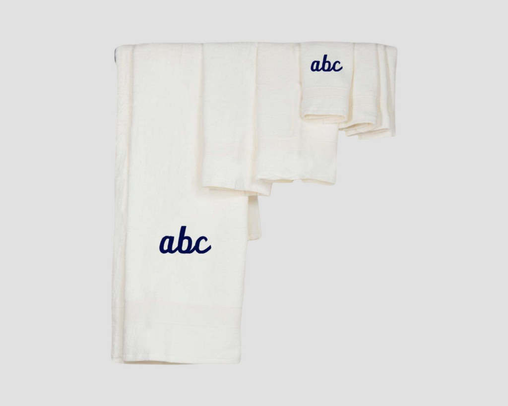Monogrammed bath towel set