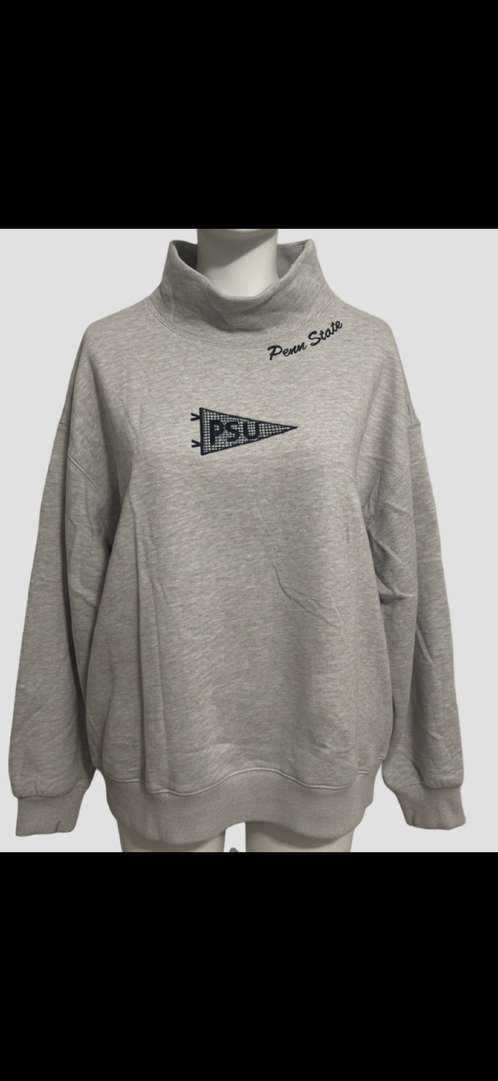 mock neck applique sweatshirt customized