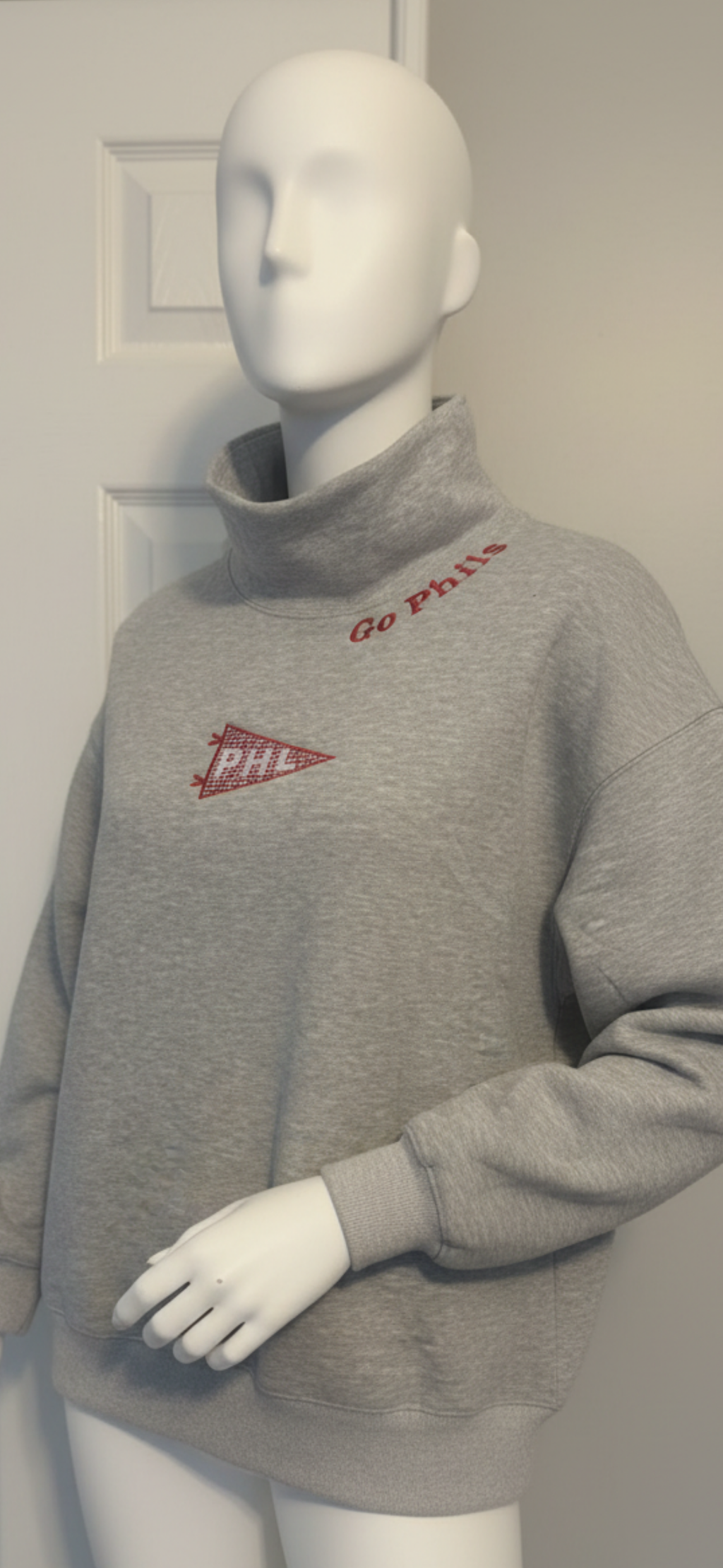 mock neck applique sweatshirt customized