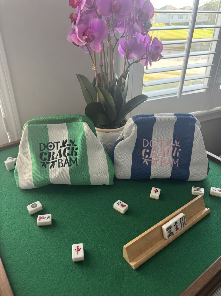Embroidered Mahjong Tile Bag