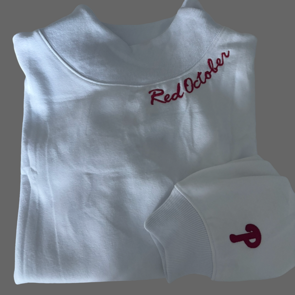 Embroidered Personalized Mock Neck Sweatshirt – Custom School, Team Name...