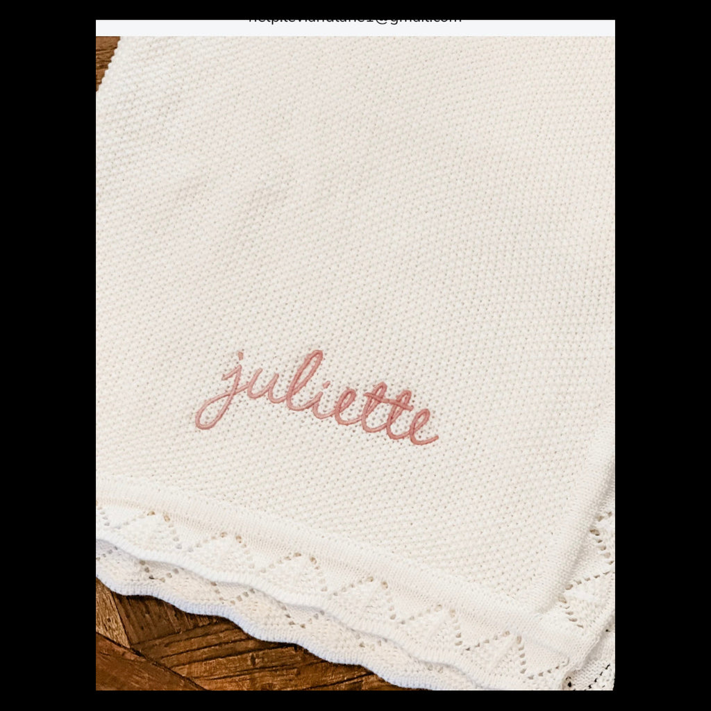 Cozy Personalized Gift Set – Personalized Bunny Lovey & Matching Blanket for babies