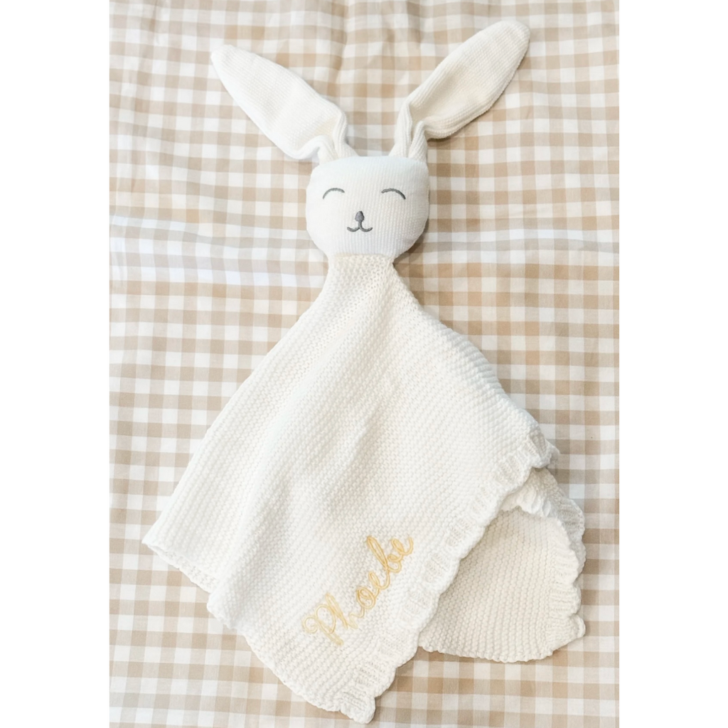 Cozy Personalized Gift Set – Personalized Bunny Lovey & Matching Blanket for babies