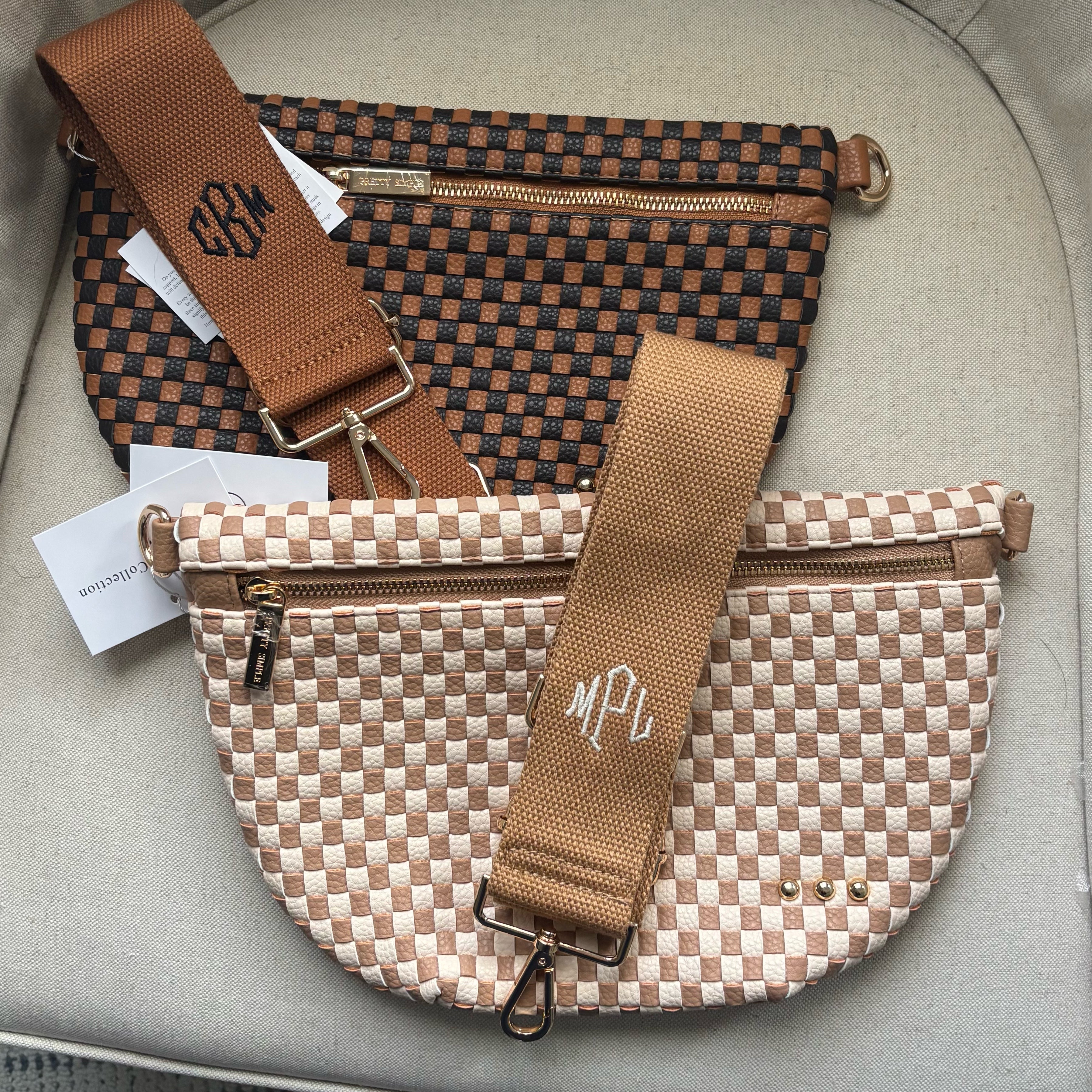 Personalized Vegan Leather Crossbody Bag – Edgy Bum Bag with Custom Strap
