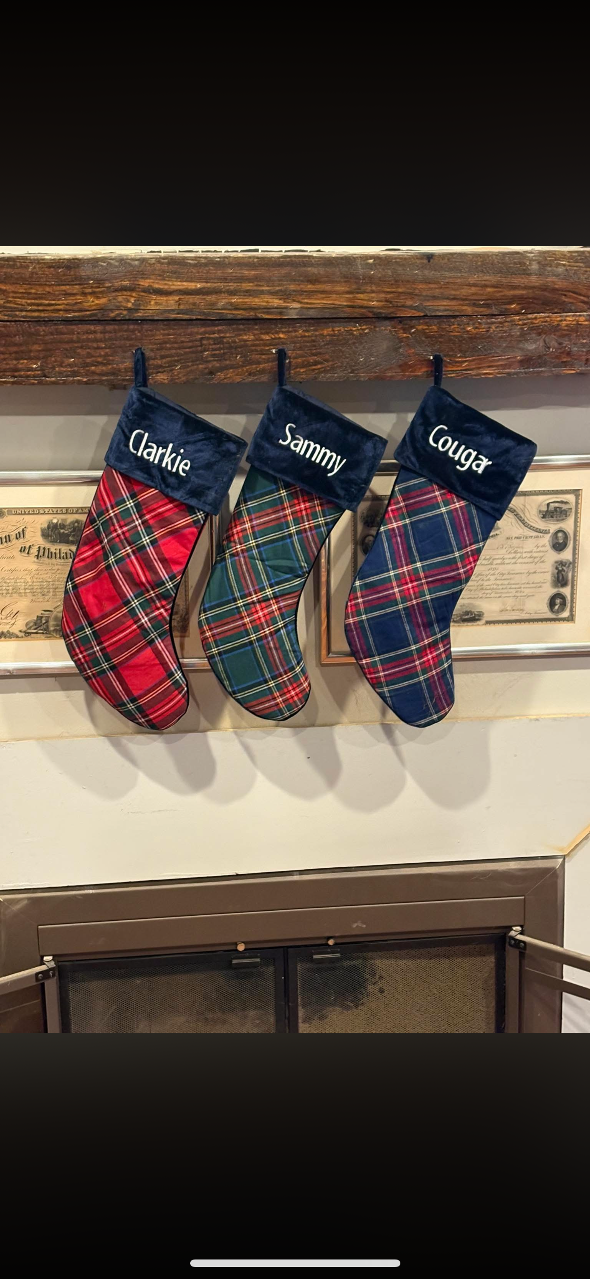 Monogrammed Holiday Stocking – Velour Cuff