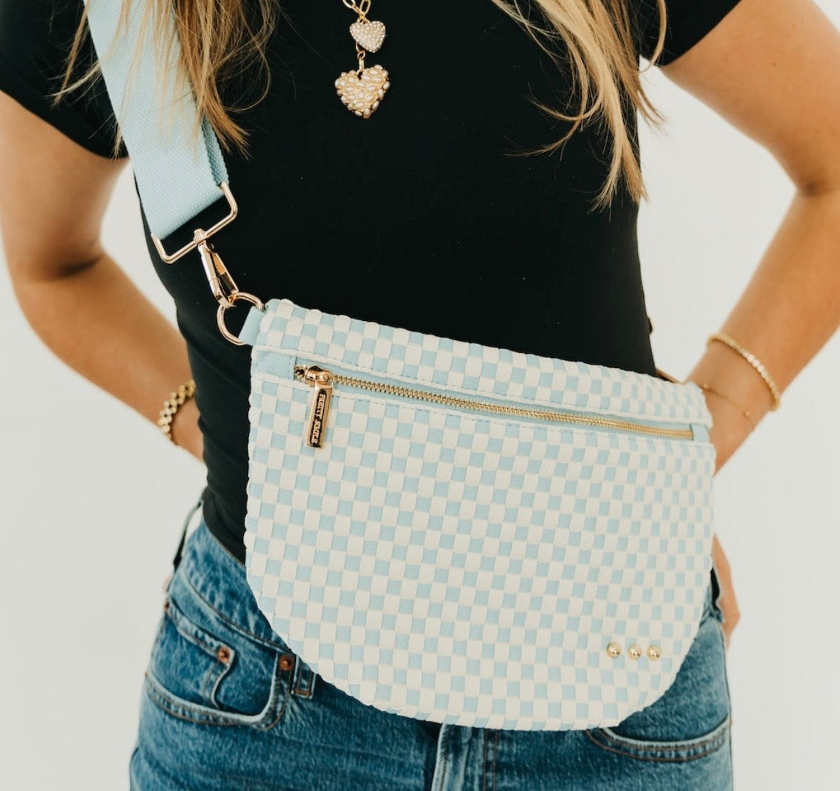 Personalized Vegan Leather Crossbody Bag – Edgy Bum Bag with Custom Strap