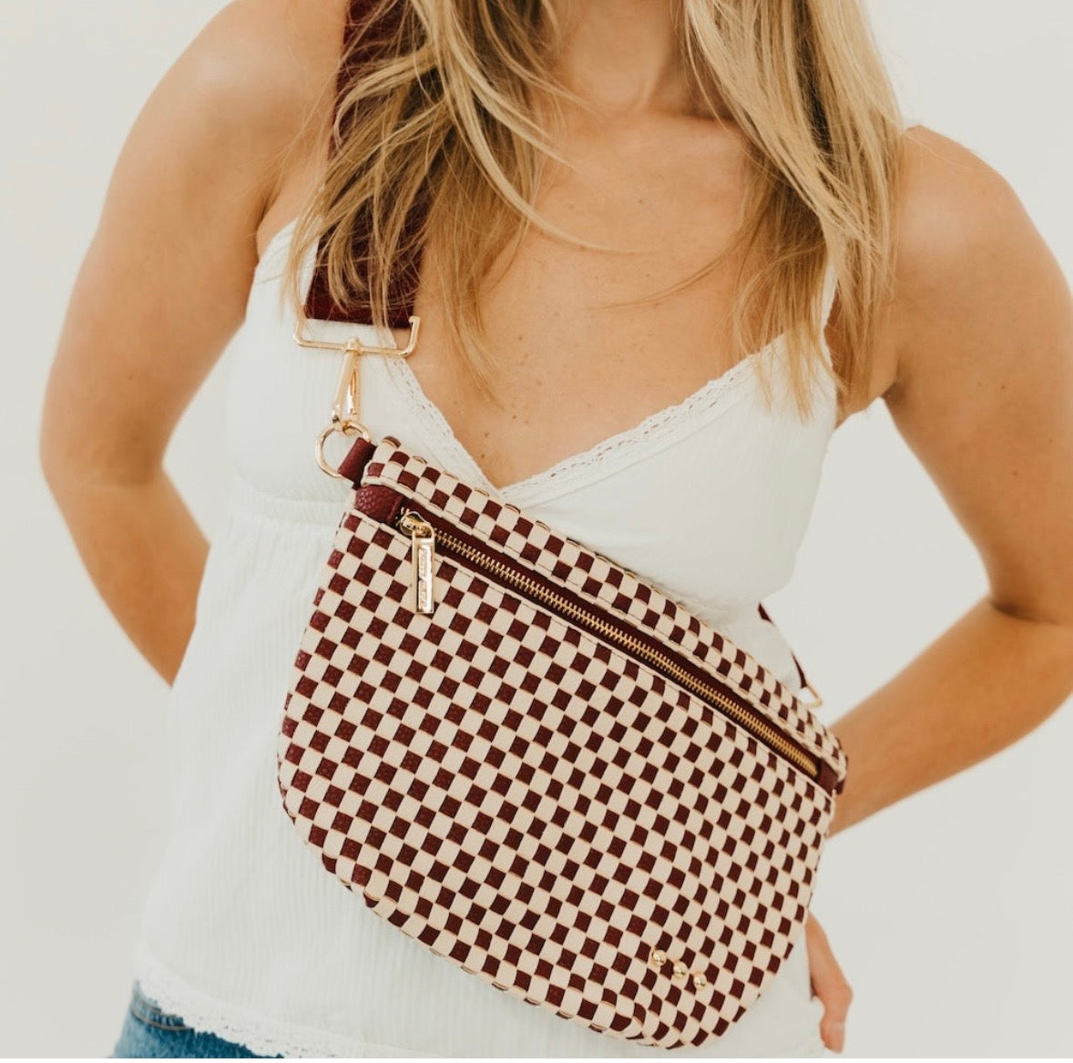 Personalized Vegan Leather Crossbody Bag – Edgy Bum Bag with Custom Strap