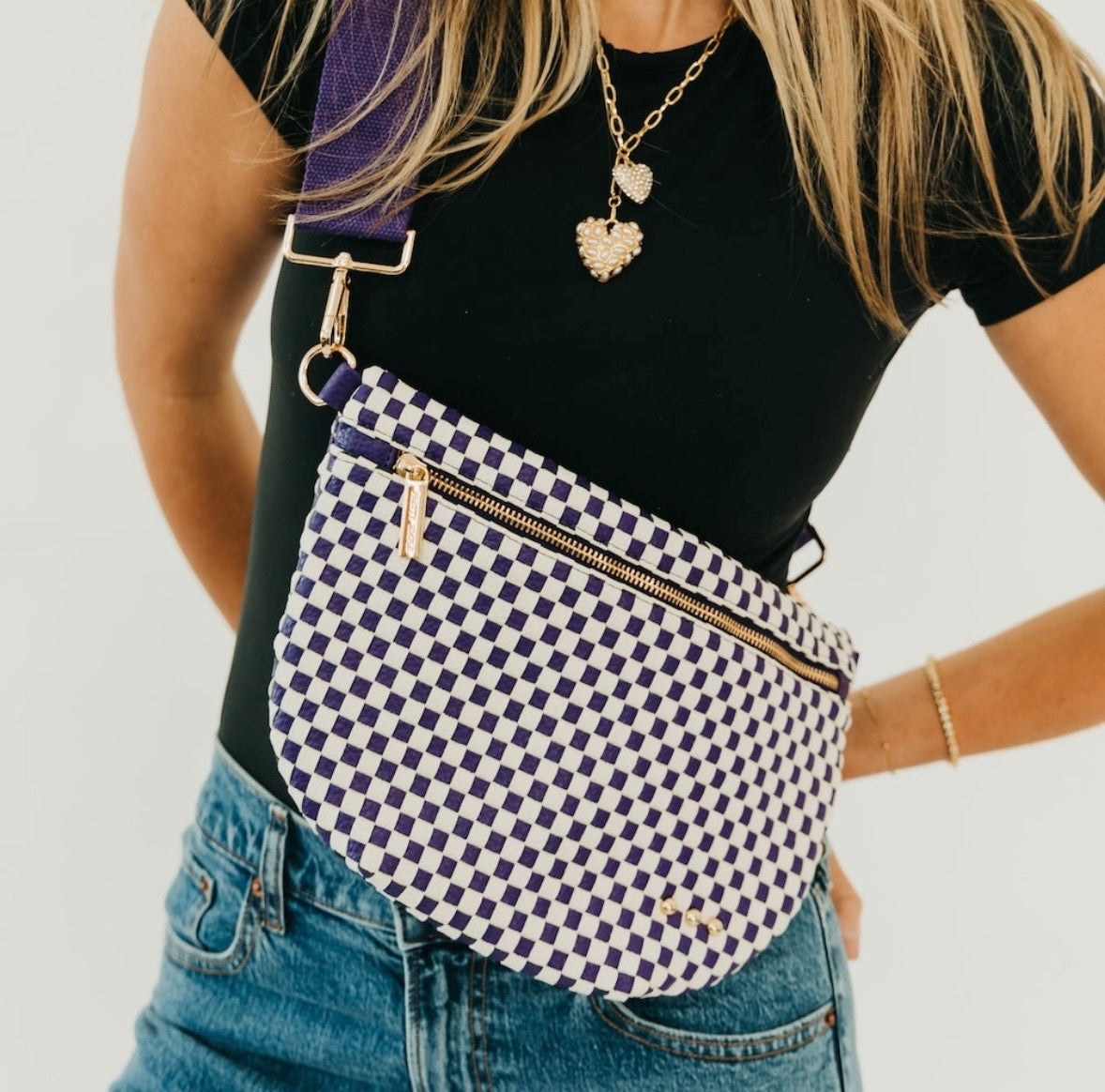 Personalized Vegan Leather Crossbody Bag – Edgy Bum Bag with Custom Strap