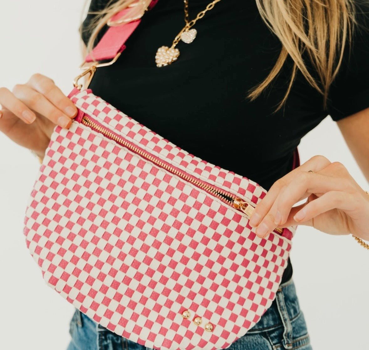 Personalized Vegan Leather Crossbody Bag – Edgy Bum Bag with Custom Strap