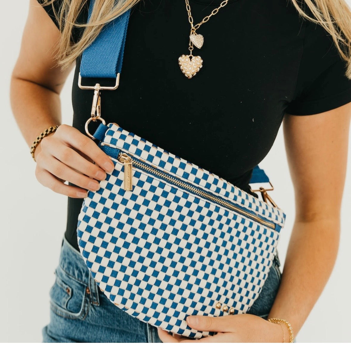 Personalized Vegan Leather Crossbody Bag – Edgy Bum Bag with Custom Strap