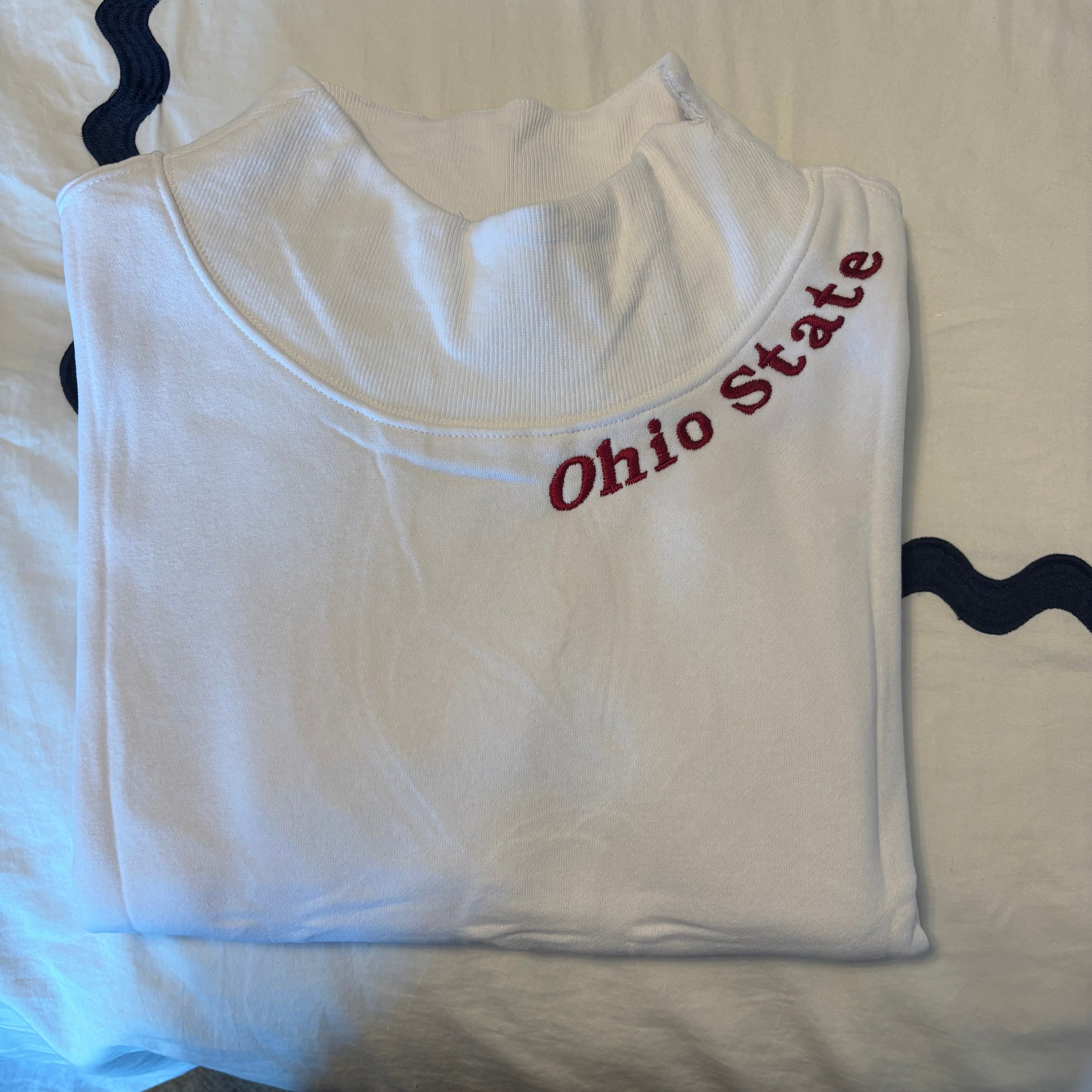 Embroidered Personalized Mock Neck Sweatshirt – Custom School, Team Name...