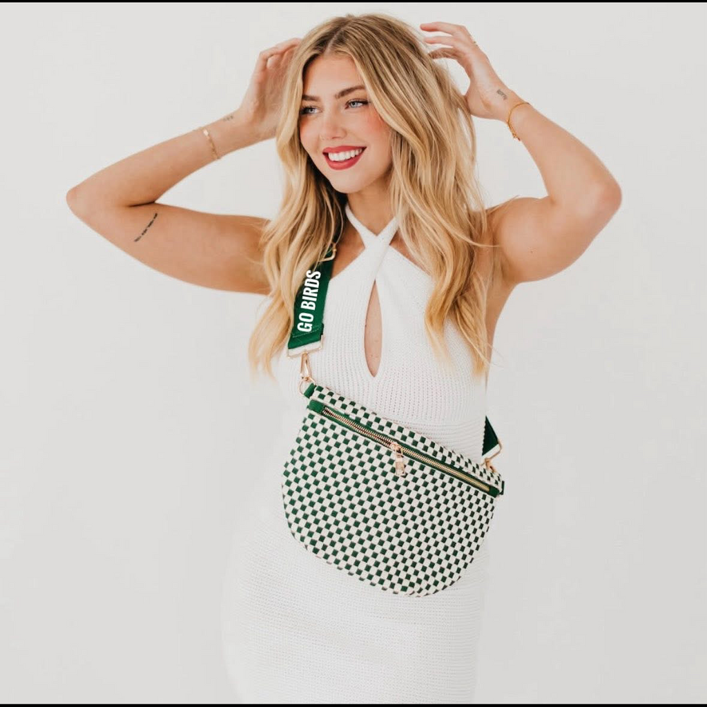 Personalized Vegan Leather Crossbody Bag – Edgy Bum Bag with Custom Strap