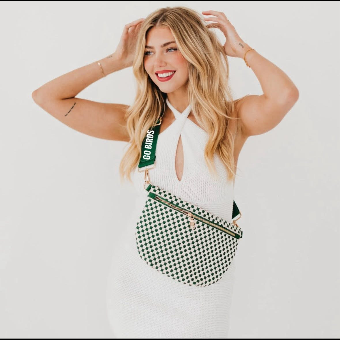 Personalized Vegan Leather Crossbody Bag – Edgy Bum Bag with Custom Strap